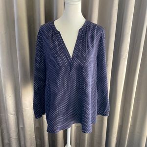 Joie silk blue and white polka dot silk blouse size M